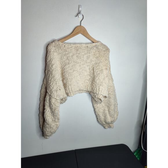 Anthropologie Pilcro Cozy Crew Neck Sweater Cream OS - Picture 4 of 10